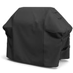 60" Grill Cover for Weber Genesis 300 Series, Heavy Duty Gas Grill Windproof Cover with Double Straps and Built-in Vents, 60" W x 28" D x 44.5" H Black