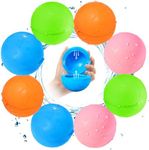 Water Balloons 8 PCS Reusable Water Balloons Self-Sealing Water Balloons for Kids Adults Outdoor Activities Water Games Toy Summer Fun Bath Toys for Kids