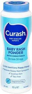 Curash - Baby Rash Powder with Cornstarch - Ideal for Newborns - Soothe Irritation - Rash Preventention - Absorbs Excess Perspiration - Baby Essentials - 100g