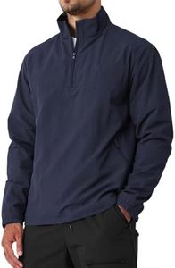 Men's Casual Quarter Zip Pullover Golf Windbreakers Athletic Lightweight Jacket Hiking Running Sweatshirt with Pockets