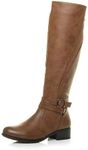 AJVANI Low Heel Stretchy Biker Buck