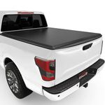 XTWEEX Soft Roll Up Truck Bed Tonneau Cover Fits for 2005-2024 Nissan Frontier 6.1 FT Bed Black(with or Without Utilitrack)