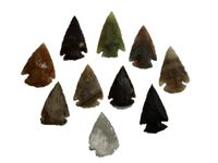 10 pcs Flint Knapping Arrowheads 2.5 to 3.5cm Stone Age Reproductions