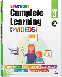 Spectrum Complete Learning + Videos 3rd Grade Workbook All Subjects, Ages 8 to 9, Grade 3 Workbook, Math, Language Arts, Reading Lessons, How-To Video Instruction Workbooks - 352 Pages