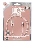 Juice Apple Lightning Cable 3m Braided Eco Rose Gold,iPhone 14, Max, Pro, Plus, iPhone 13, Max, Pro and Mini, iPhone 12, Max, Pro and Mini, iphone 11, Pro, X, Xr, iPhone 8, 7, 6, SE, 5, iPad,