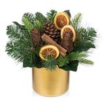 Small Christmas Tree Tabletop 10 Inch Artificial Mini Christmas Tree Decorations with Fake Lemon Slices Pine Cones Greenery for Home Holiday Party Fireplace Mantel Xmas Decor