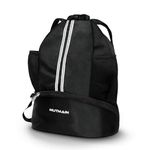 MUTMAIN Basketball Drawstring Bag for Men and Women Sport, Large Capacity Gym Backpack with Shoe Compartment, Waterproof Sports Drawstring Backpack for Swimming, Football Basketball Bags, Black