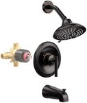 Bronze Shower Tub Faucet Set: WOWOW Single Handle Bathroom Shower Trim Kit with 6-Inch Rain Shower Head and Tub Spout, Oil Rubbed Bronze Shower Combo Wall Mount (Valve Included)