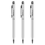 Stylus Pen, ISOUL Styli Capacitive Touchscreen Pens For Smartphones 2-in-1 Hybrid Ballpoint Touch Pen for iPhone, iPad Mini, Pro, Galaxy, Note, Tab Tablet, Nexus, Nokia, Blackberry (3 PACK, Silver)