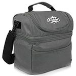 Dynamic Gear Refrigerated Lunch Box Tote Bag, Large, Adults/Men/Women, Insulated, Mesh Pockets, for Travel, Work, Picnic, Camping! (Gray)