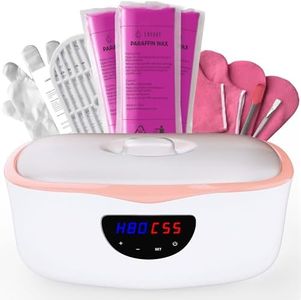LAVANY Bain de paraffine pour mains et pieds, 4000 ml, appareil à cire de paraffine, 230 W, avec accessoires, cire de paraffine 1350 g et gants jetables, rose