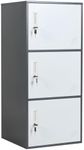 SunLinkSan Metal Cabinet, Steel Storage Locker with Lock,Office Storage Locker with Doors,Lockers for Employees, Living Room, Bedroom, Office,Gym,School (Grey, 3 Doors)
