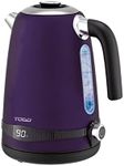 TODO 1.7L Stainless Steel Cordless Kettle Keep Warm Electric Led Water Jug - Purple