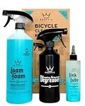 Peaty's Bicycle Cleaning Kit - Wash, Degrease & Lubricate - Essentials For Bike Maintenance & Care - Biodegradable Foaming Cleaner, Drivetrain Degreaser & Chain Lubricant - Carbon MTB Road E-Bike Safe