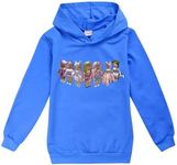 LQBNZQZ Hoodies for Girls Boys Fashion Sport Sweatshirt Kid Long Sleeve Shirts Pullover Novelty Cute Tracksuit(Blue, 9-10 Years)