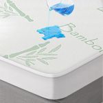 100% Waterproof Cooling Mattress Protector Queen Size (60" x 80") -Unmute, Ultra-Soft, Breathable, Family-Friendly, Guards Against Spills and Stains, Durable, Machine Washable