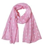 Fabtone Blush Light Pink Polka Dot Print Women’s Scarf/Stole – 100% Soft Cotton Versatile Fashion Accessory for Women, 100 x 180 cm Protects from Sunlight, Dust & Sweat