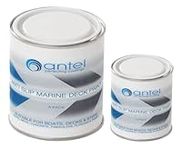 Antel Anti-Slip Marine Deck Paint - 1 Litre - Non Slip Epoxy Suitable for Boats, Decks, Steps - Wood, Metal, Concrete, Fibreglass, Plywood & Timber (Mid Grey)