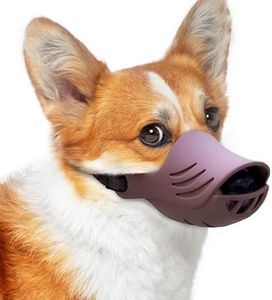 Dog Muzzle, Soft Duck Silicone Mouth Cover with Adjustable Strap for Small Medium Dogs, Best to Prevent Barking, Biting, and Chewing(Coffee,XL)