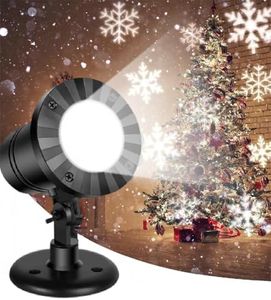 Christmas Snowflake Projector Lights White LED Xmas Decorations Indoor Outdoor IP65 Waterproof with Rotating Snowfall Lighting for Party Home Garden Patio