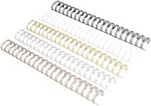 RAYSON Double Loop Wire Binding Spines, 3/4 Inch, 21 Holes, 2:1 Pitch, Binding Capacity 30-130 Sheets, Letter Size, Pack of 50 with Black, White, Rose Gold, Silver, Golden Multicolor