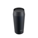 bru Travel - Insulated Coffee Cup Travel Mug for Hot Drinks, Leakproof, Ceramic Lined (340ml, Black Magic)