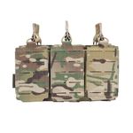 EXCELLENT ELITE SPANKER Nylon Triple Magazine Pouch Holder Carrier,Molle Mag Pouch for M4/M16/AR/AK Rifle Magazines(Triple,MC)