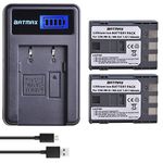 Batmax 2Packs NB-2L NB2L NB-2LH Battery + LCD USB Charger for Canon Elura 40MC/50 Optura 400/500 Camcorders S30/S40/S50/S60/S70/Rebel XT Digital Cameras