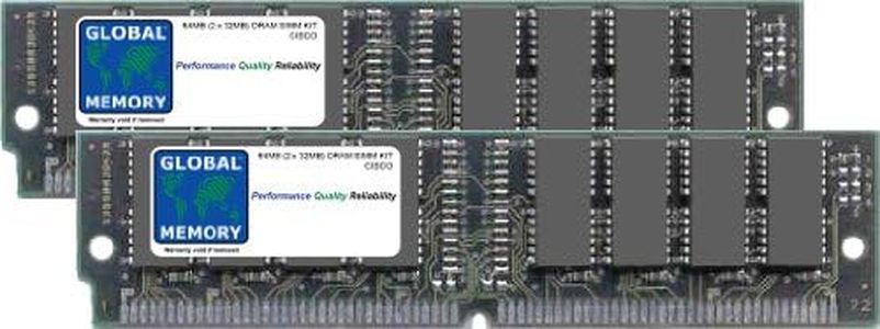 64MB (2 x 32MB) DRAM SIMM Memoria RAM Kit per Cisco AS5300 Serie Universal Gateway (MEM-64M-AS53)