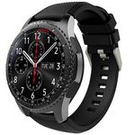 TiMOVO Strap Compatible with Samsung Gear S3 Frontier/Galaxy Watch 3 45mm/Galaxy Watch 46mm, 22mm Soft Silicone Strap fit S3 Classic/Huawei Watch GT3 46mm/GT/GT2 46mm/Ticwatch Pro 3 - Black