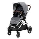 Maxi-Cosi Adorra 2 Luxe Baby Stroller, Stroller pushchair for toddlers from Birth to 22 kg, 0 - 4 Years, Lie-flat position, Air Flow Regulation, Shock Absorbing wheels, Big pram hood, Twillic grey