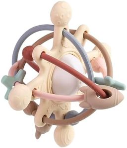 PandaEar Baby Sensory Toys 3 4 5 6 Months, Silicone Montessori Toys, Baby Teething Toy, Infant Rattle Teether Chew Toy Teething Ball Developmental Toy for Babies 0-6 Months 6 to 12 Months