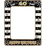 60th Birthday Photo Booth Props,Black Gold Inflatable Selfie Frame Picture Frame,Giant Inflatable Party Photo Booth Frame for 60th Birthday Party Decorations Supplies Men Women Favor Gift