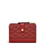 Radley London Angel Street Medium Quilt Bifold Purse for Women, Made from Claret Red Smooth & Textured Leather with Stitched Diamond Quilting, Bifold Purse with Press Stud Fastening & Card Slots