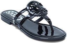 Circus NY by Sam Edelman Women's Canyon Flat Sandal, Black Patent, 7