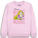 Kidsville Disney Princess Printed Regular Fit Pink Cotton Blend Girl's Sweatshirt