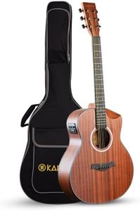 Kadence Slowhand Mahogany Top SHM03, Premium Semi Acoustic Guitar, 38" Size Travel Guitar, Demi-cutaway design, With padded bag and preamp