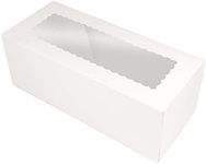 O'CREME White Rectangular Cake Box with Scalloped Window