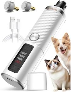 Ckin pet Dog Nail Grinder, Electric Dog Nail Trimmer Quiet with 2 LED Lights, 3-Speed Pet Nail Grinder for Dogs & Cats, Rechargeable 2000mAh Nail Grinder for Small Medium Large Dogs with Light, White