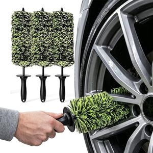INDIGO WHALES Wheel Barrel Brush,2026 New Long Handle Microfiber Wheel Barrel Brush Car Duster Exterior,Car Duster Interior Multipurpose Cleaning Tool (3PCS)