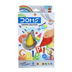 Doms 6 Shades Grippie Crayons Box Pack | Easy Grip For Toddlers | Bright & Intense Colors | Non Toxic Colouring Range, Safe For Children | Pack of 1