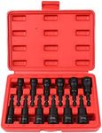 HORUSDY 12-Piece Magnetic Nut Driver Set, Metric & Imperial Size, Impact Socket Drill Bit Adaptor 1/4" Hex Shank Heavy Duty with Storage Case