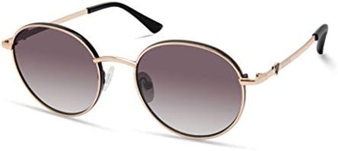 GUESS Women's GUA00005 Round Sunglasses, gold/smoke mirror, 51mm