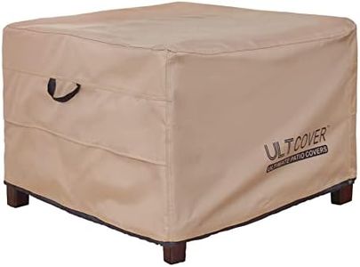 ULT Cover Waterproof Patio Ottoman Cover Square Outdoor Side Table Furniture Covers Size 27L x 27W x 18H inch