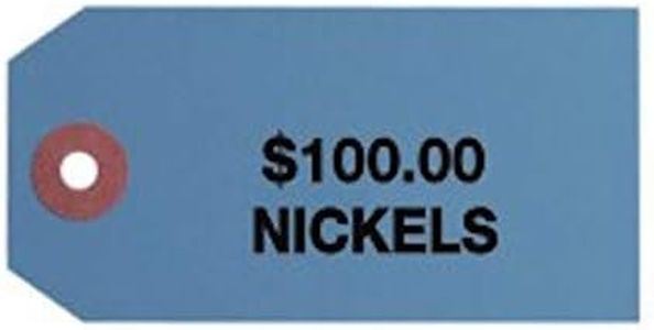 MMF Industries Small Coin I.D. Tag, Imprinted, 05-$100 Capacity, Blue, 500 Per Pack (2100705B08)