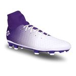 Nivia Oslar Blade 2.0 Football Shoes for Men/Sports and Athletic Footwear with Upper Synthetic/Comfortable Football Shoes (White/Purple) UK-11