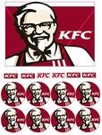 BVDesign KFC edible cake labels & matching cupcake toppers (ideal for a bucket cake) (Bucket labels & cupcake toppers)