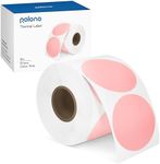 POLONO Genuine 2" Pink Circle Direct Thermal Label, Self-Adhesive Thermal Stickers Label, Thermal Printer Labels for DIY Design, Compatible with POLONO PL60, PL70E and PL420 Label Printer (750 Labels