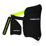 moonwalkr Thigh Guard 2.0 Protective Gear for Batter’s Height (6’3”- 6’6”) Cricket Thigh Pad Cricket Accessories & Equipment Safeguarding Both Your Outer and Inner Thighs Black (X-Large, Right Hand)