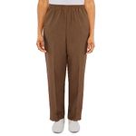 Alfred Dunner Womens Classic Signature Fit Textured Trousers with All-Around Elastic Waistband - - 14 Short